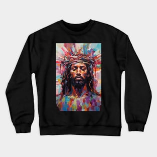 Black Abstract Art Jesus Christ Crewneck Sweatshirt